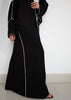 Black Cotton Open Abaya