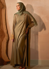 Green Orchid Open Abaya | Abayas | Aab Modest Wear