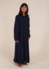 Girls Two Piece Open Abaya with Slip Navy