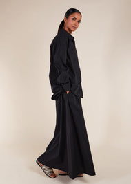 Cropped Cotton Top Black