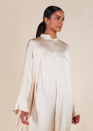 Slim Sleeve Abaya Cream