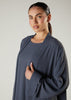 Two Piece Open Abaya With Slip Dusty Blue