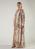 Beige & Brown Open Abaya