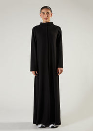 Front Seam Abaya Black
