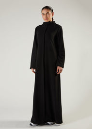 Front Seam Abaya Black