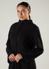Front Seam Abaya Black