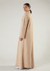Turtle Neck Abaya Beige