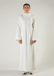 Turtle Neck Abaya Off White