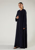 Two Piece Open Abaya with Slip Navy