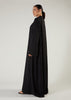 Two Piece Open Abaya with Slip Black
