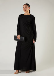 Chiffon Two Piece Abaya Black