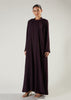 Two Piece Open Abaya Plum
