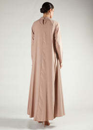 High Neck Abaya Nude