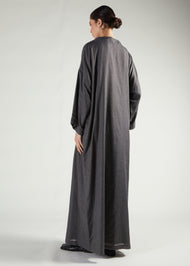 Boat Neck Abaya Charcoal