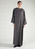 Boat Neck Abaya Charcoal