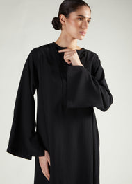 Side Slit Abaya Black