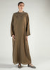 Rib Neck Abaya Coffee