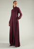 High Neck Abaya Winter Berry