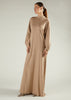 Turtle Neck Abaya Pewter