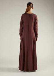 High Neck Abaya Brown