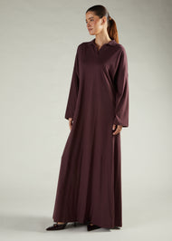 Casual Polo Abaya Brown