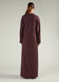 Casual Polo Abaya Brown