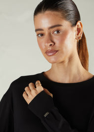 Long Tee Abaya Black