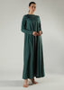Crochet Flare Abaya Green