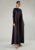 Crochet Flare Abaya Plum