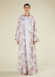 Pink & Taupe Crochet Kimono