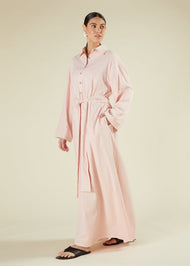 Self Stripe Cotton Maxi Blush
