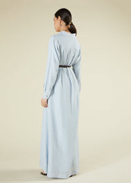 Blue Cotton Maxi Shirt