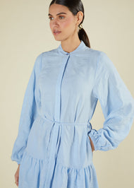 Sky Blue Textured Maxi