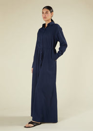 Textured Navy Maxi Shirt