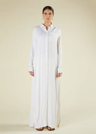 Cream Self Print Maxi Shirt