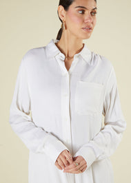 Cream Self Print Maxi Shirt
