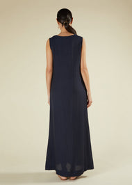 Sleeveless Slip Navy Twill