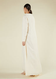 Creamy Cowl Neck Abaya