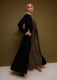 Cypress Open Abaya Black