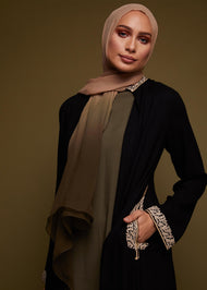Cypress Open Abaya Black