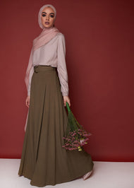 Full Flare Trousers Khaki