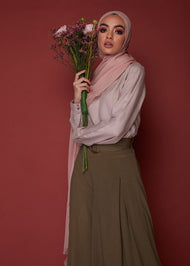 Full Flare Trousers in Khaki by Aab