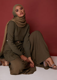 Full Flare Trousers Khaki